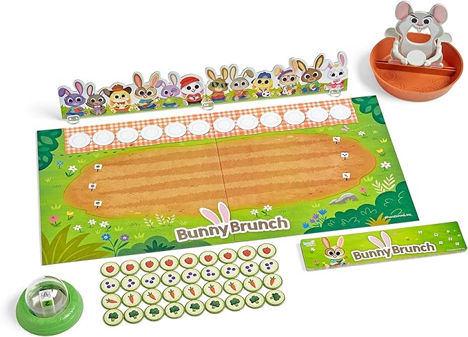 hand2mind Bunny Brunch Cooperative Board Games Toddler Educational Toys Kindergarten Math Games Preschool Learning Activities Indoor Recess Games for Classroom Easter Gifts for Kids