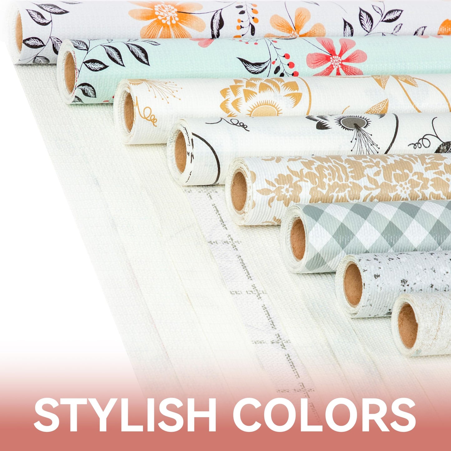 RAY STAR Shelf Liner, 12 Inch x 10 Feet Non Adhesive Daisy Floral Printed Cabinet Liner for Pantry Drawer Vanity, Strong Grip Non Slip Waterproof, Shelf Liners for Kitchen Cabinets Organization