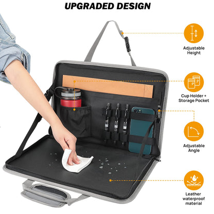 JOYTUTUS 3 in 1 Steering Wheel Eating Tray, Car Back Seat Laptop Desk, Multifunctional Office Bag, Car Work Table for Writing, Car Organizer for Kids, Commuters, Family