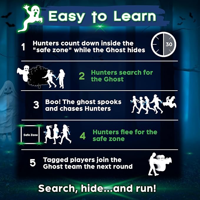 Ghosts in The Graveyard Redux: One of The Best Spooky Outdoor Games for Kids | Ages 5+ 4-8 Players | for Outdoor Parties &amp Camping | Glow in The Dark Toys | Tween Boy Gift Ideas | Ghostly Fun!