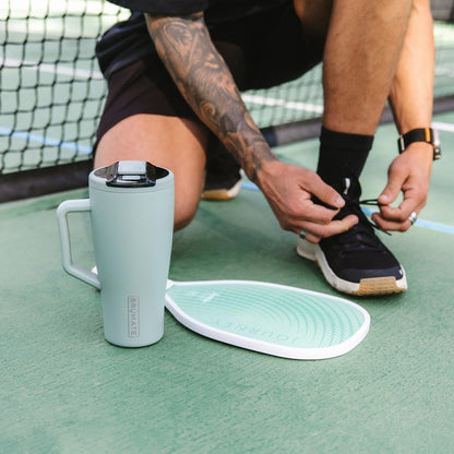 BrüMate Era Flip 40oz Tumbler with Covered Flip Down Straw | 100% Leakproof Insulated Tumbler | Made of Stainless Steel | Cup Holder Friendly Base | 40oz (Glacier)