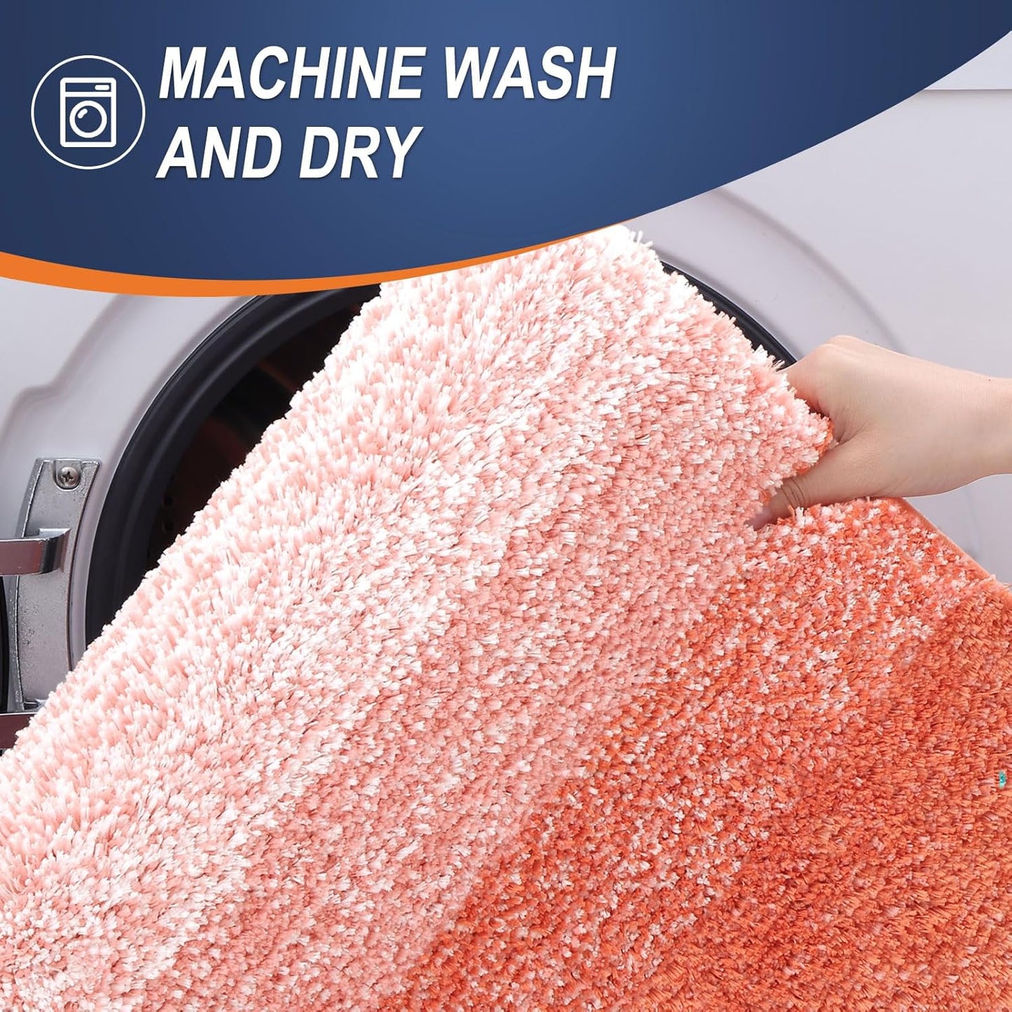 OLANLY Bathroom Rugs | Extra Soft Absorbent Microfiber Mat 34x21 - Quick Dry & Machine Washable, Coral