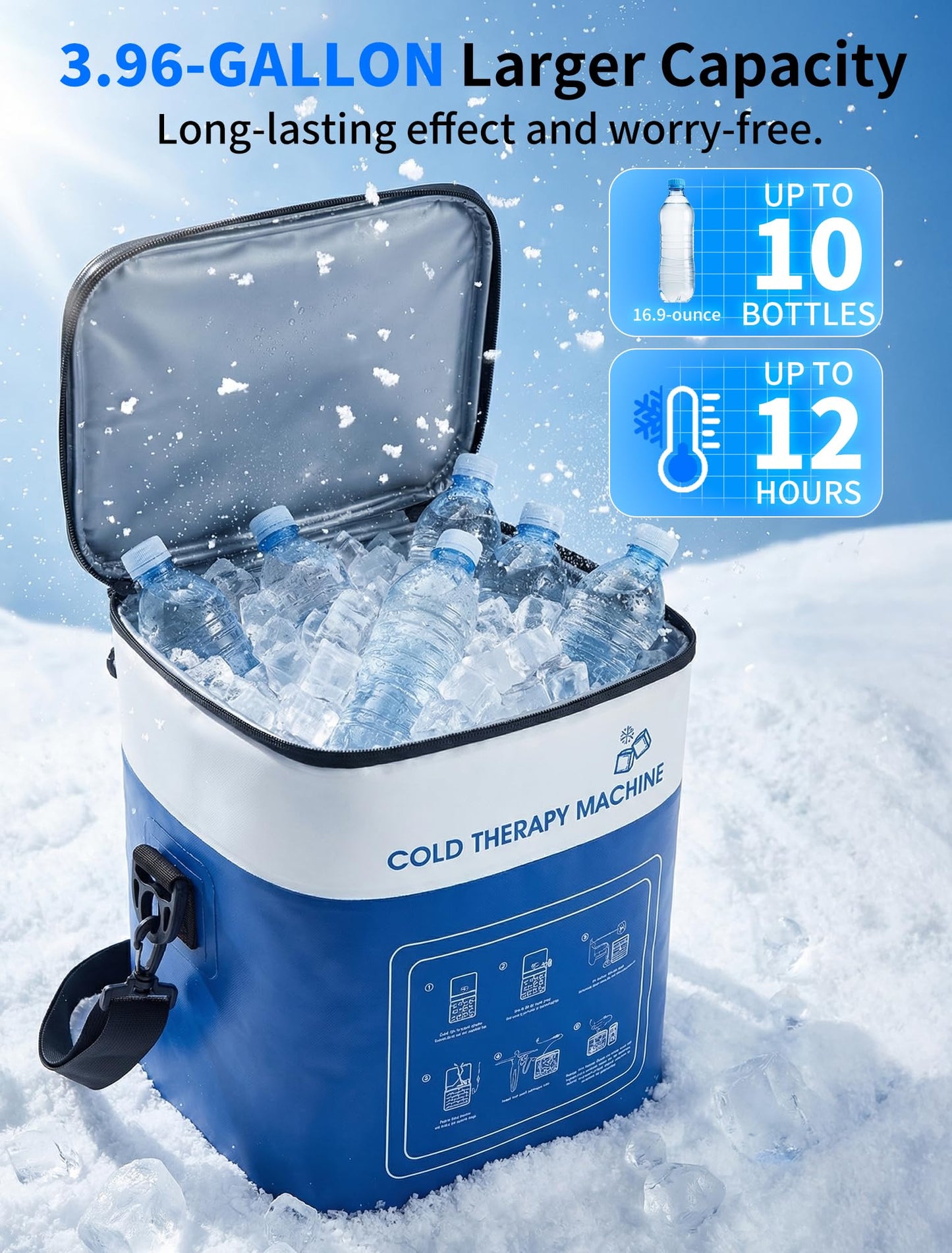 Cold Therapy Machine for Hip After Surgery with Pressure Regulator & Temperature Display, Ice Machine for Hip Replacement with Timer, Ice Wrap Pad Cryotherapy System for Post-Surgery Pain Relief