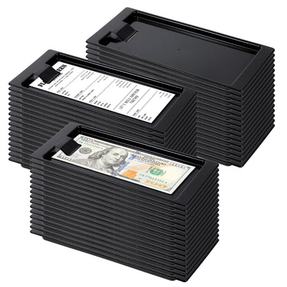 32 Pack Check Holders Black Restaurant Check Presenters Check Presenter Trays Guest Plastic Tip Trays Waitress Bill Holder Guest for Restaurants, Bars, Hotels