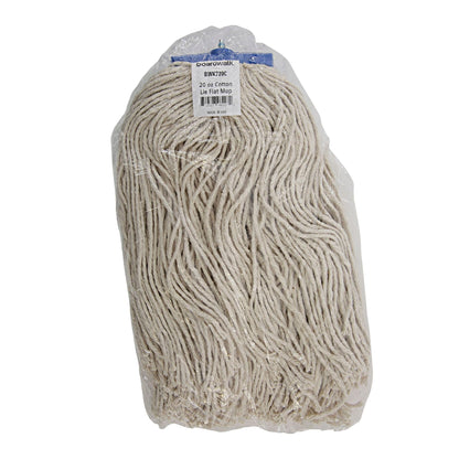 Boardwalk BWK720C Mop Head, Economical Lie-Flat Head, Cotton Fiber, 20oz, White (Case of 12)