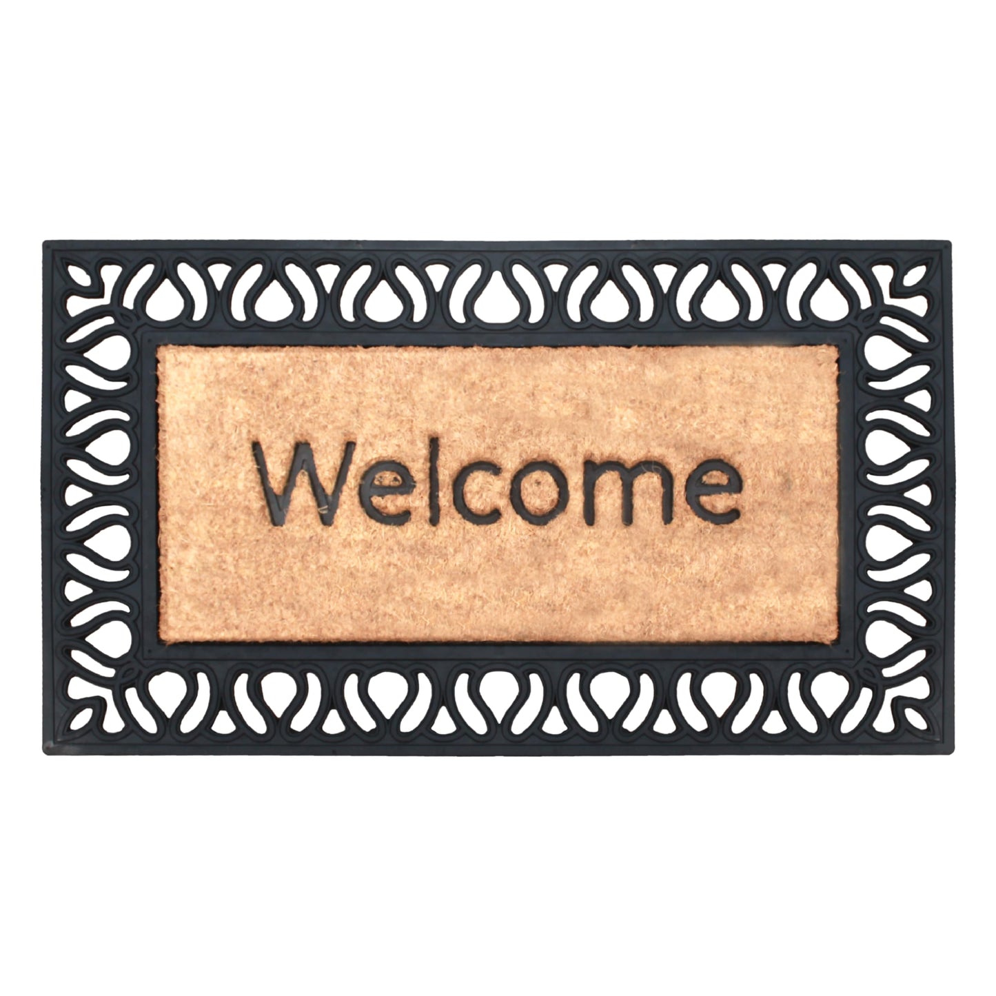 A1HC Natural Coir and Rubber Large Door Mat, 18" x 30", Thick Durable Doormats for Door Entrance, Heavy Duty, Thin Profile Door Mat, Easy to Clean,Long Lasting Front Door Entry Doormat