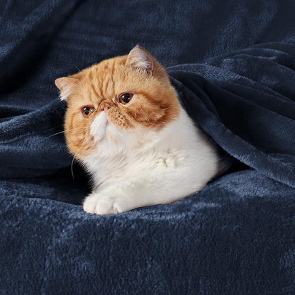 Bedsure GentleSoft King Size Fleece Blanket - Soft, Lightweight, Plush Navy Blue Microfiber, 108x90 Inches