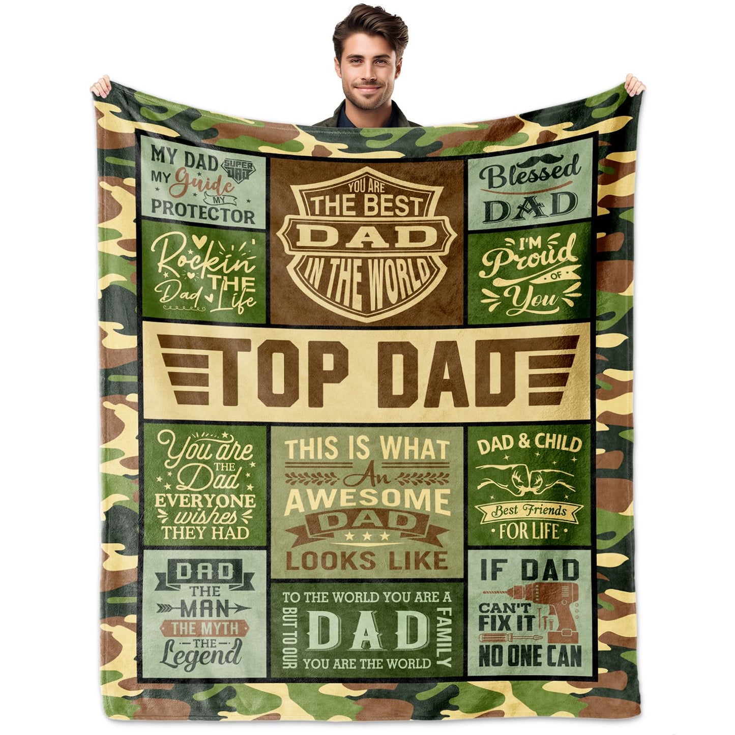 HCDER Papaw Gifts from Grandkids, Gift for Papaw Throw Blanket 60"X 50", Grandpa Gifts from Granddaughter, Best Grandpa Ever Gift Ideas for Father's Day/Birthday/Anniversary/Christmas