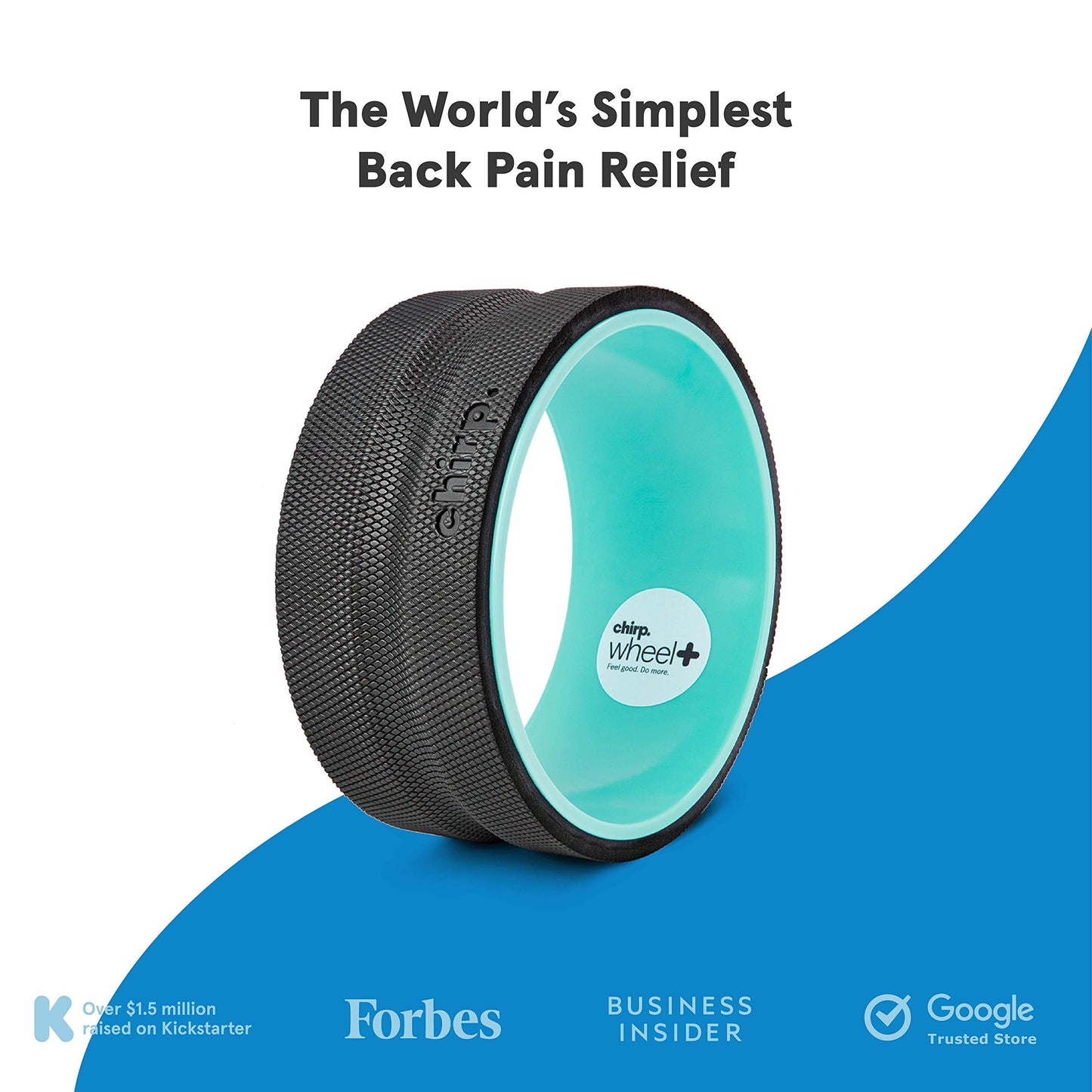 Chirp Wheel Foam Roller - Targeted Back & Neck Pain Relief, Muscle Massage, Trigger Point Therapy, High-Density Foam Tool for Physical Therapy, Stretching & Exercise, 500lbs Capacity, 10-Inch Mint