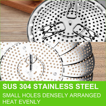 Vegetable Steamer Basket for Cooking, Stainless Steel Veggie Fish Food Steamer Basket, Folding Expandable Steamers to Fit Various Size Pot