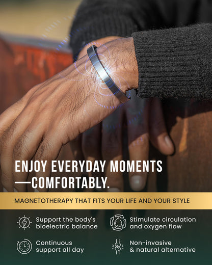 MagnetRX® Magnetic Bracelets for Men & Women - Elegant Bangle Men’s Cuff - Golf/Tennis Elbow & Balance, Stainless Steel Magnetic Bracelets for Women (Brushed Silver, Large (Pack of 1))