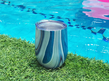 CHILLOUT LIFE 12 oz Stainless Steel Tumbler with Lid - Wine Tumbler Double Wall Vacuum Insulated Travel Tumbler Cup for Coffee, Wine, Cocktails, Ice Cream