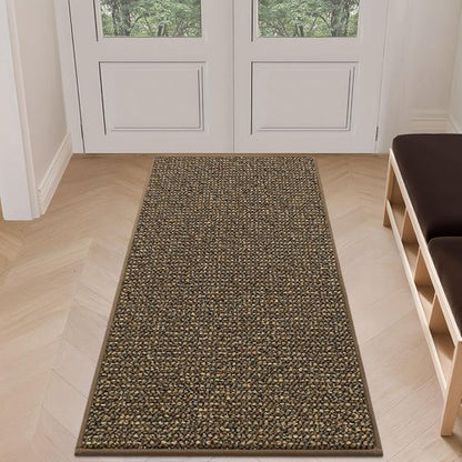 BEQHAUSE Dirt Trapper Door Mat - Non-Slip, Washable, Dirt Resistant | 24" x 60", Brown Entryway Mat
