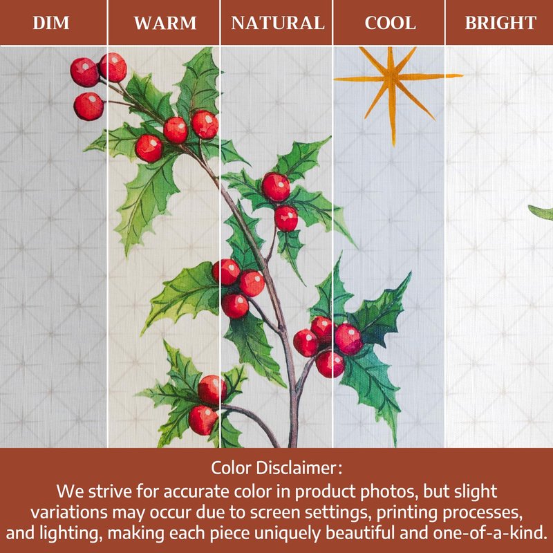 Maison d' Hermine Table Cloth Round Table 100% Cotton 63 Inches Fall Tablecloth Reusable Everyday Use for Thanksgiving Christmas Decorations Dining Farmhouse Party (Poinsettia Christmas)