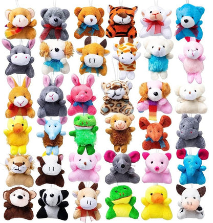 JOYIN 72 Pack Mini Animal Plush Toy Assortment (72 Units 3" Each),Bulk Stuffed Animals Party Favors for Kids, Small Animals Plush Keychain Decoration, Carnival Prizes, Birthday Treasure Box Toys