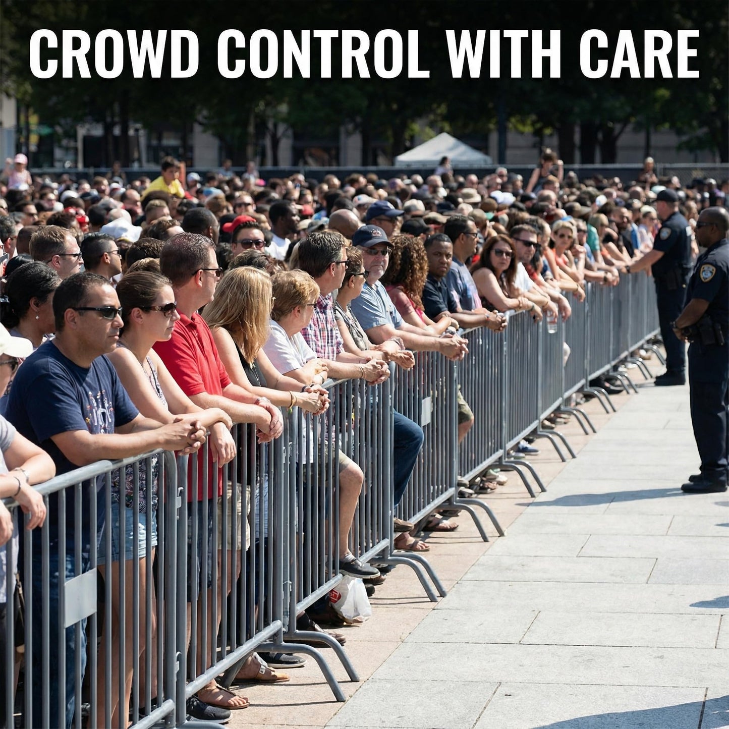 AdirPro 5 ft Crowd Control Barricade, 4-Pack | Interlocking Steel Barricade Fence | Heavy-Duty 16-Gauge Weatherproof Steel | for Events, Construction, Road Closure & Parking Lots