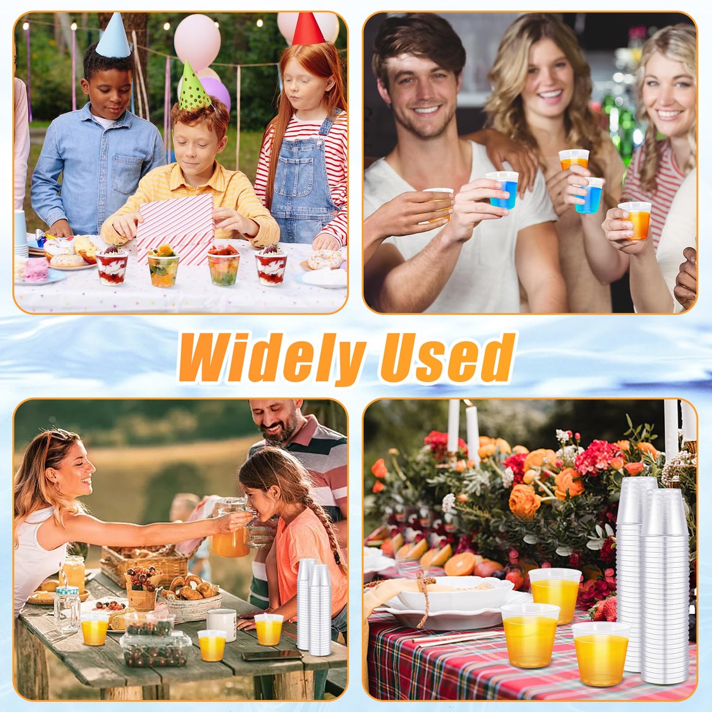 Enjamyo 500 Pack 1.5oz Plastic Shot Glasses,Mini Disposable Cups,Clear Plastic Shot Cups,Small Party Cups Tasting Cups for Whiskey,Wine Tasting,Food Samples Cups For Party and Gathering