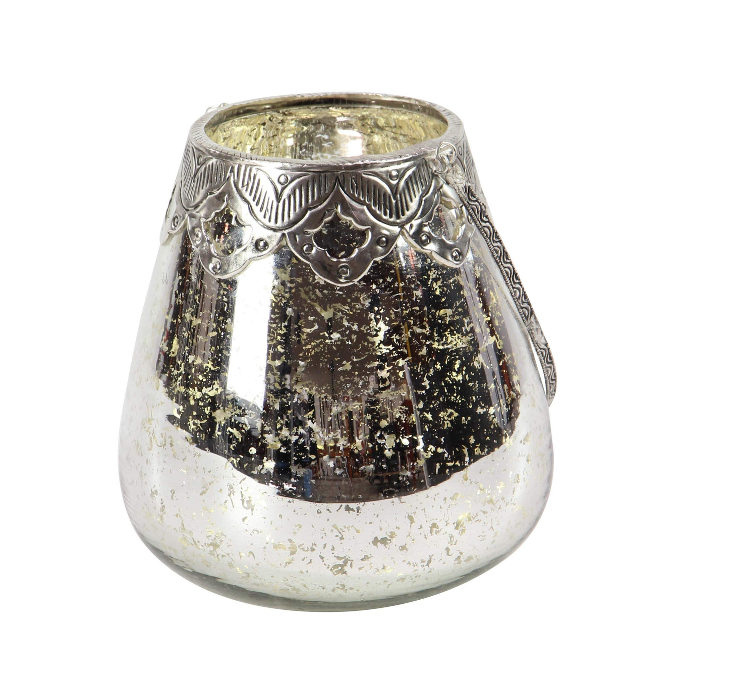 Deco 79 Glass Solid Candle Holder, Set of 3 5", 7", 9"H, Silver