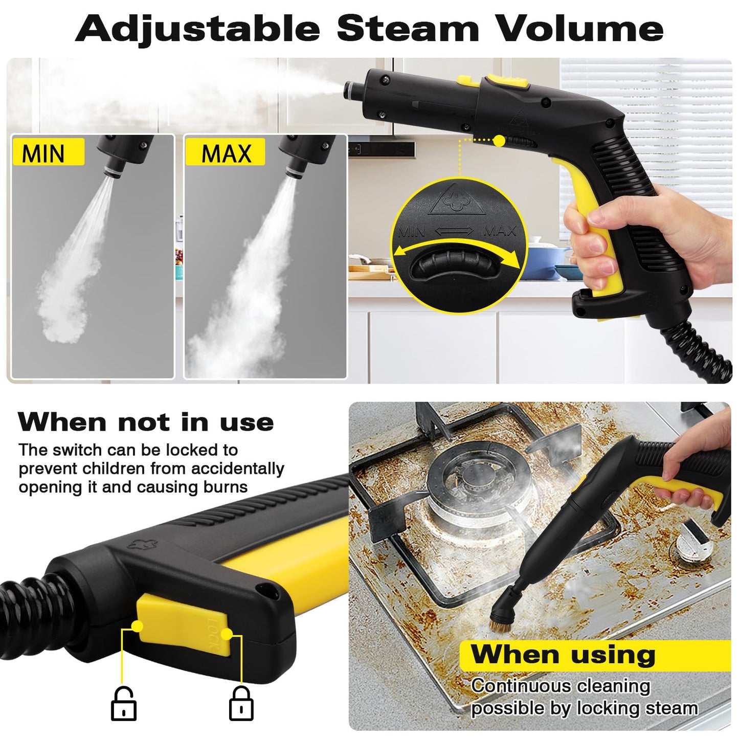 TVD Heavy Duty Steam Cleaner For Home, Steamer For Cleaning with 26 Accessories, Steam Mop With 5M Extra-Long Power Cord For Hardwood Floor,Canister,Grout,Tiles,Upholstery
