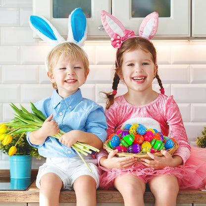 JOHOSEEK Plastic Easter Eggs Fillable, 36 PCS Printed Bright Easter Eggs Empty, Colorful Eggs for Easter Gifts Party Favors Eggs Hunt, Easter Basket Stuffers, Plastic Eggs Bulk