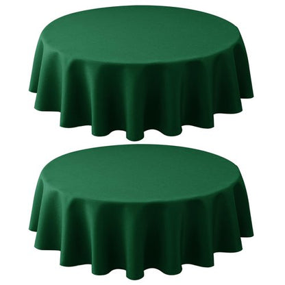 Biscaynebay 2 Pack Textured Fabric Round Tablecloths 60", Red Water Resistant Tableclothes Small Circle Folding Table Covers Linen for Dining, Kitchen, Wedding, Parties etc Machine Washable