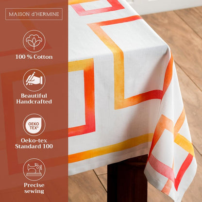Maison d' Hermine Table Cloth Rectangle Table 100% Cotton 60 x 120 Inches Tablecloth Reusable Decorative for Dining Kitchen Room Farmhouse Home Gifts for Mothers Day Spring Summer - Summer Maze