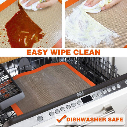 Reusable Silicone Baking Mat 42 x 29.5 cm – Non-Stick Oven Liner, Heat Resistant Silicone Baking Sheet for Cookies, Pastry & Roasting-2pcs Set