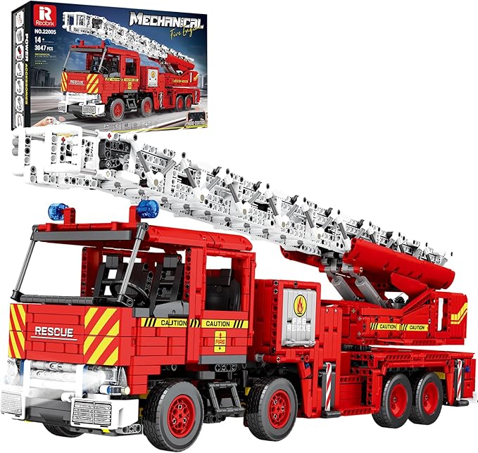 Reobrix Fire Engine Truck Building Blocks SetAPP Remote Control RC Fire Engine Toy Set 22005Emergency Vehicle Building Toys Large Fire Truck Model Car Toy for Adult3047 PCS
