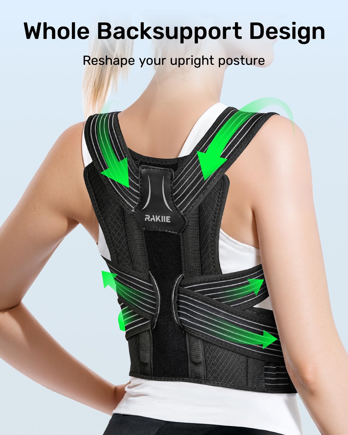 Posture Corrector for Women and Men, Upgraded Back Brace with Enhanced Support, Shoulder Straightener with Cushioned Shoulder Pads & Underarm Pain Relief Strap, Size S (Upper Waist: 29.5"-35.4")