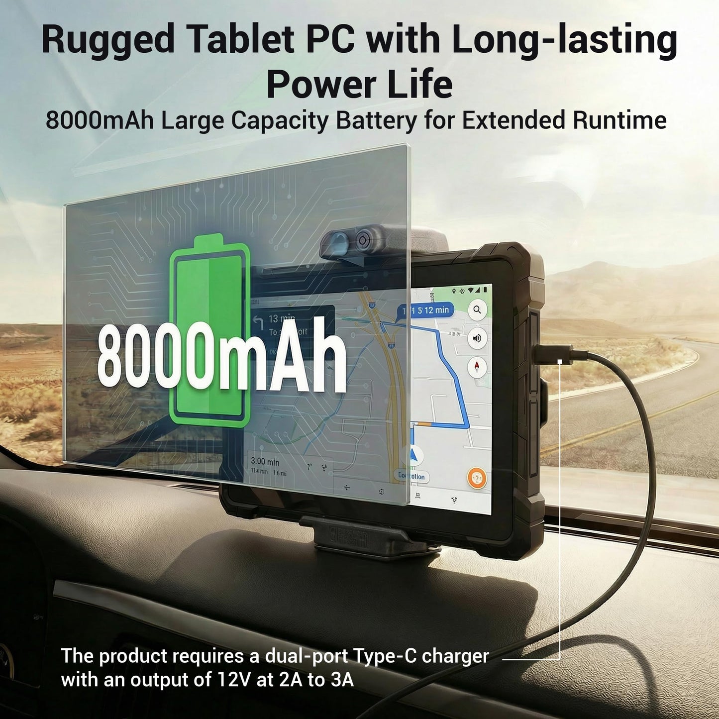 Rugged Tablet PC-HEIGAOLAPC Industrial Tablet Computer 10.1" Win11 Pro, IP67 Waterproof, Shockproof & Dustproof, 8000mAh Battery, N100 Processor, 8GB RAM 128GB SSD,4G LTE,GPS,1280*800, Type-C, RS232