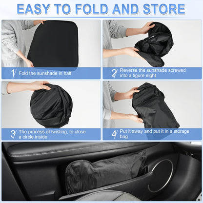 SINGARO 300T Universal Car Windshield Sun Shade, Foldable Reflective for Windshield & Window Shades with Overlapping Design, Car Interior Accessories (55" L x 26.7" W)