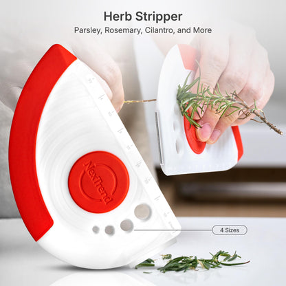 5-in-1 Dough Scraper & Flexible Bowl Scraper by Nextrend, Bread Scraper with Stainless Steel Edge, Ruler & Herb Stripper – BPA Free, Dishwasher Safe - Red