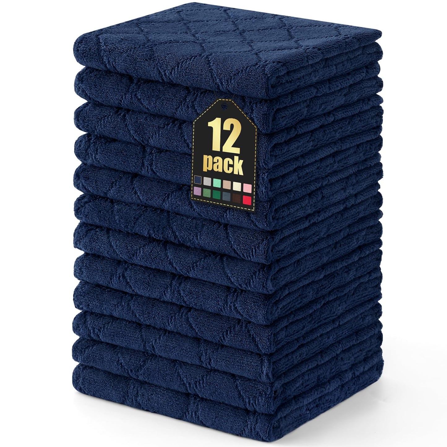 Homaxy 12 Pack Kitchen Dish Cloths (10 x 10 Inches, Grey), Super Soft and Absorbent Coral Velvet Dish Towels, Nonstick Oil Fast Drying Microfiber Cleaning Cloth, No Lint Household Dishcloths