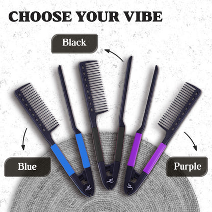 Herstyler Hair Straightening Comb - Straightener Comb for Flat Iron - Makes Styling Easy - Get Straight Hair in Minutes (Pink)