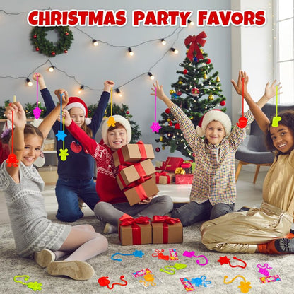 Christmas Sticky Hands Party Favors for Kids 20-100 PCS, Xmas Toys Gifts Goody Bag Stocking Stuffers for Toddlers, Christmas Pinata Non Candy Treat Bag Filler, Holiday School Prize Trinket for Student