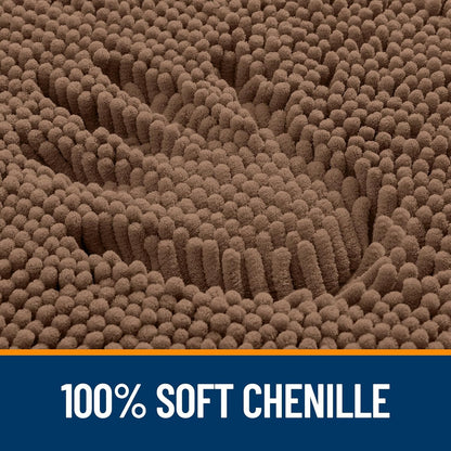 OLANLY Large Bath Rugs - Extra Soft Chenille, Quick Dry & Absorbent | 59x35 Mocha, Machine Washable