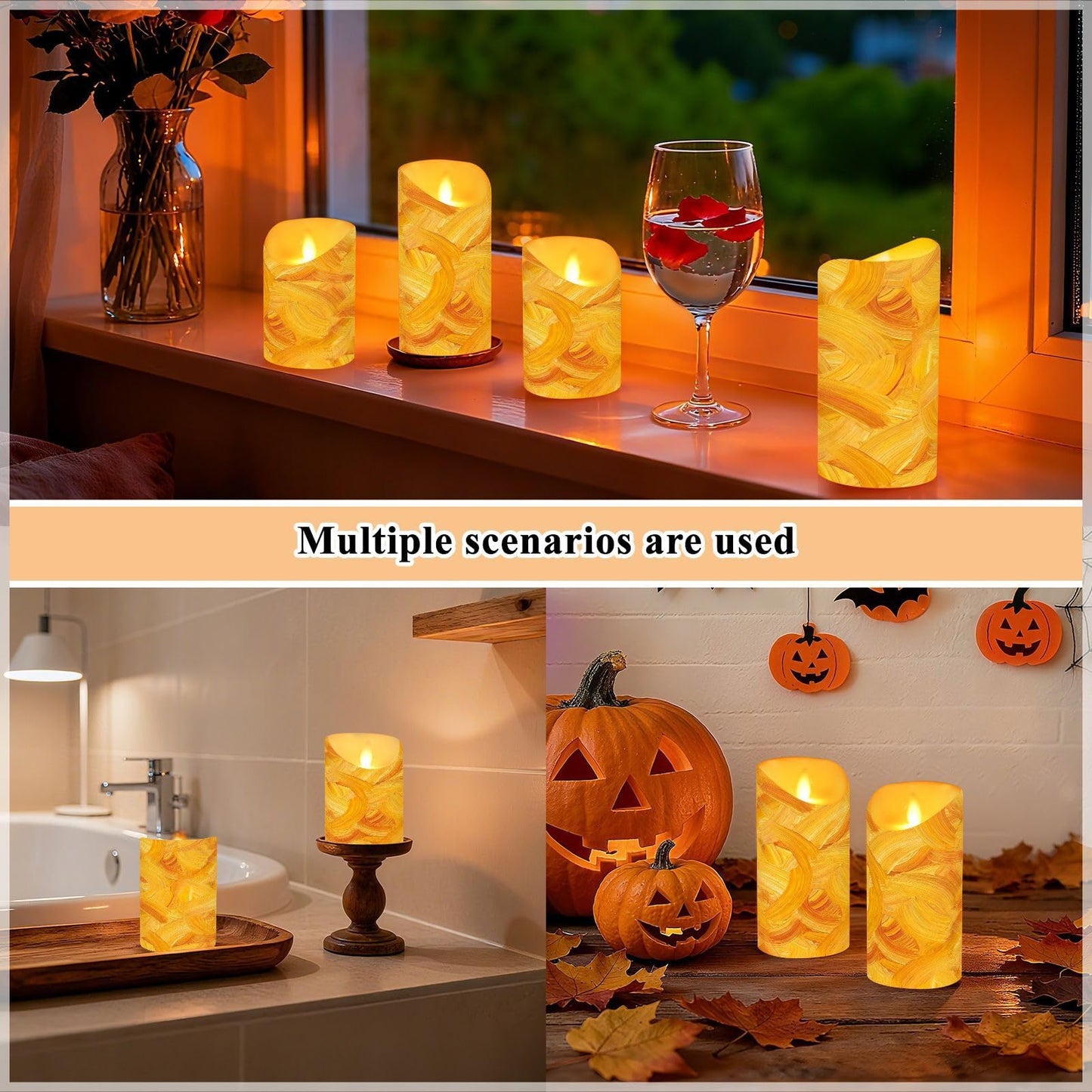 Gravopti Golden Weave 2 Pack Flameless LED Pillar Candles with Remote & Timer, Battery Operated, Flickering Wax Candle for Wedding, Romantic Home & Party Decor