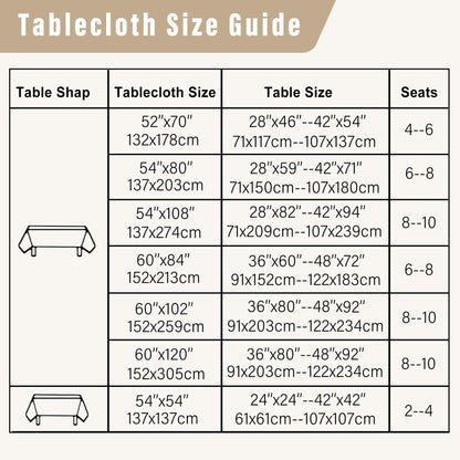 DWCN Faux Linen Tablecloth Rectangle - Beige Tablecloths Fabric Waterproof Spill-Proof Wrinkle and Stain Resistant Decorative Farmhouse Table Cover for Kitchen Dining Party, 60 x 102 Inch