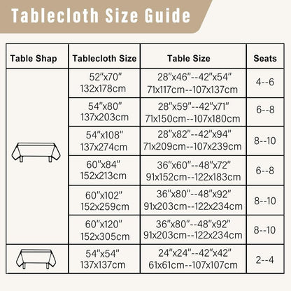 DWCN Faux Linen Tablecloth Rectangle - Beige Tablecloths Fabric Waterproof Spill-Proof Wrinkle and Stain Resistant Decorative Farmhouse Table Cover for Kitchen Dining Party, 60 x 84 Inch