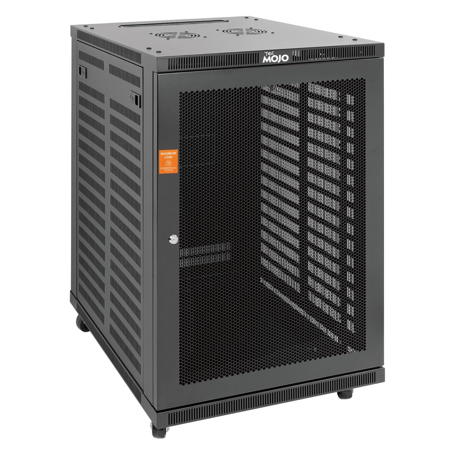 Tecmojo 18U Wall Mount Rack,18U Rack 23.6 Inch Depth,Hold Up to 176 Lbs,Server Rack with Casters,Enclosed Network Cabinet for 19 Inch Network,Server and AV Gear,Mesh Door(Elite Collection)