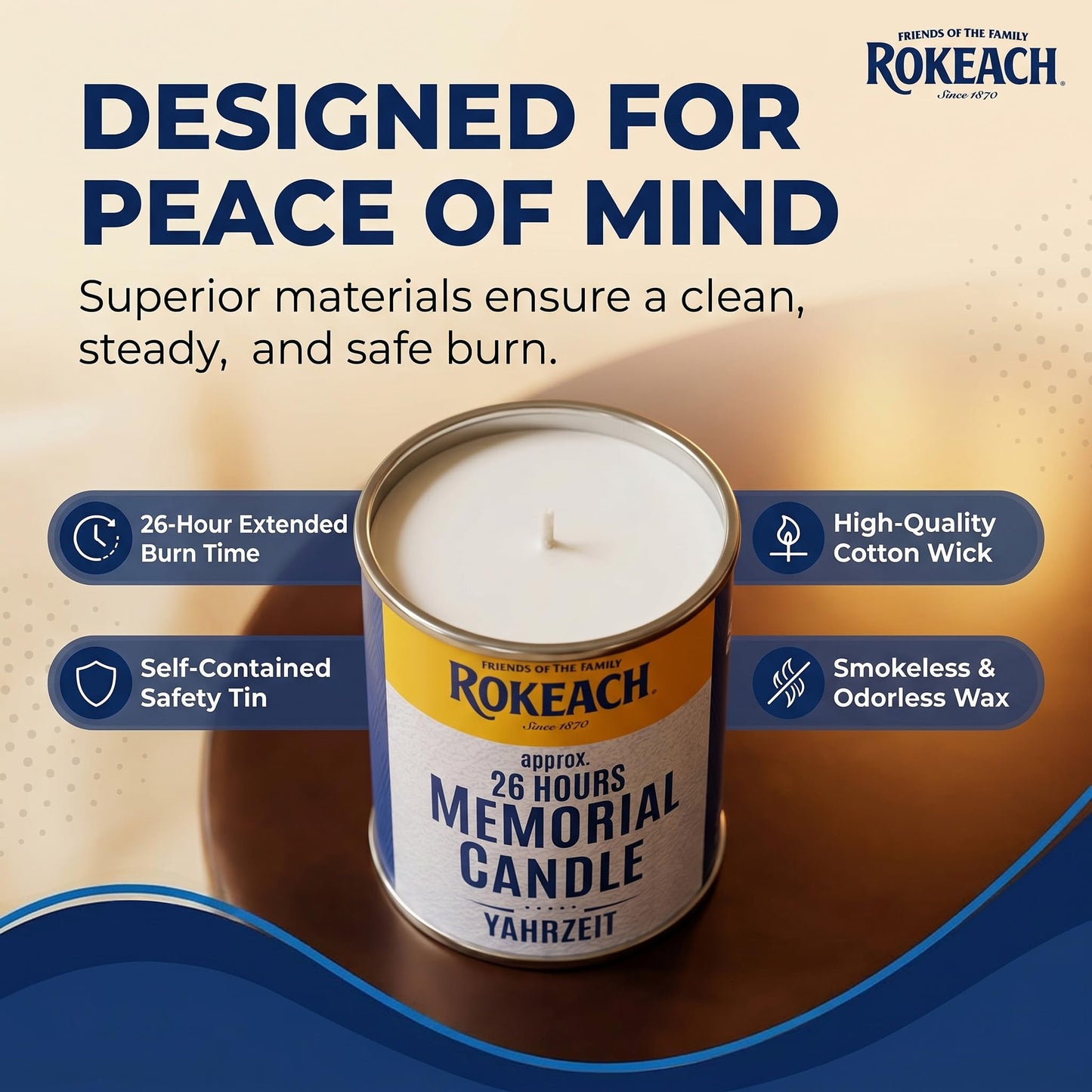Rokeach 24 Hour Candles, Yahrzeit Memorial Candle, Tin (12 Pack) | Yom Kippur | Emergency, Perfect for Blackouts, Storms & Hurricanes