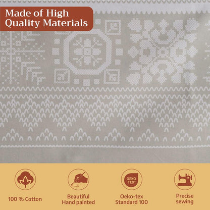 Maison d' Hermine Table Cloth Rectangle Table 100% Cotton 54 x 72 Inches Fall Tablecloth Reusable Everyday Use for Thanksgiving Christmas Decorations Dining Farmhouse Party (Cozy Christmas)