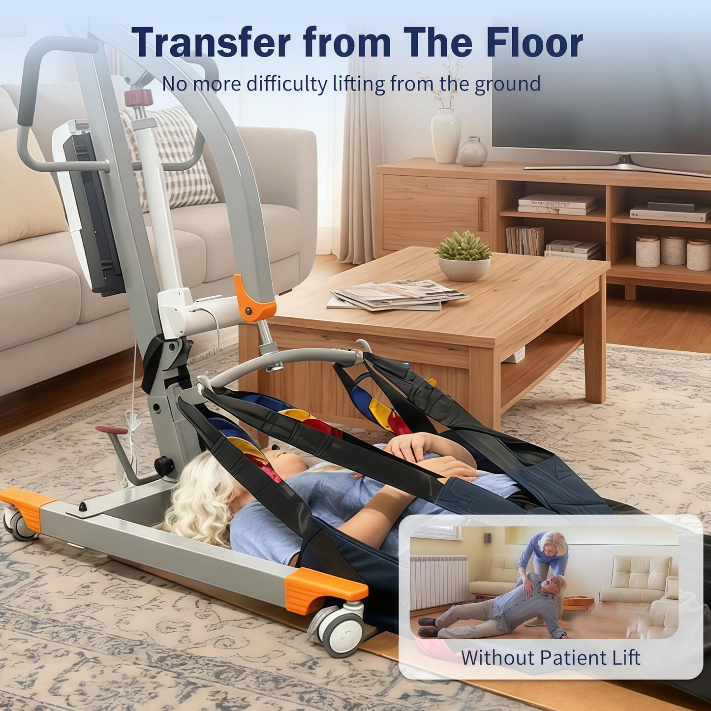 Carearise 2026-Upgrade Aluminum Electric Patient Lift for Home Use, Lightweight Premium 380lbs Patient Lift | Folding Body Transfer Lift for Car | New Version with Sling