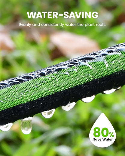 RAINPOINT Soaker Hose - 25FT Leakproof Flat Drip Hose | 80% Water-Saving, Flexible Design for Gardens and Vegetables