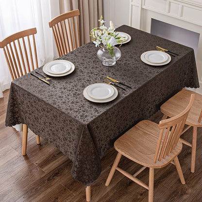 Smiry Rectangle Table Cloth, Waterproof Heavy Duty Vinyl Tablecloths, Wipeable Washable Table Cover for Kitchen and Dining Room (Coffee, 70" X 120")