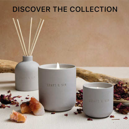 Craft & Kin Scented Candles - Dark Rose & Amber Holiday Candles | 10oz Soy Blend with Cotton Wick | Long-Lasting, 40-Hour Burn | Ceramic Jar, Perfect & Winter Home Scent