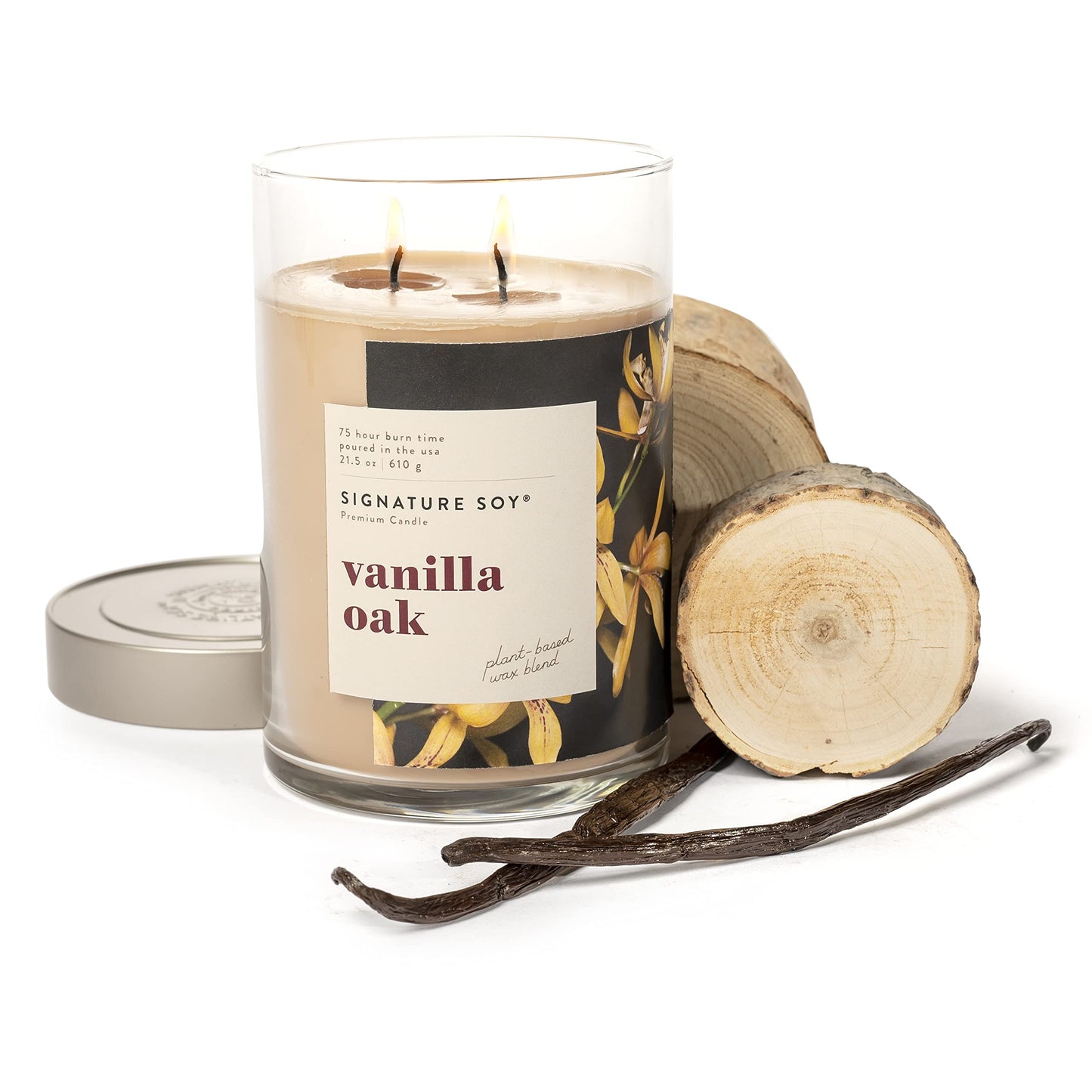 Signature Soy Lidded Vanilla Oak Scented Candle, Extra Large Jar