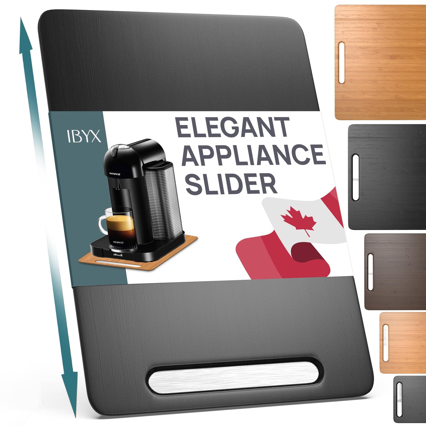 Ibyx Elegant Round Sliding Tray for Your Pressure Cooker, Air Fryer & Heavy Kitchen Appliances - Sturdy, Slides Easily from Under The Cabinet (Natural, 13”)