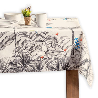 Maison d' Hermine Table Cloth Rectangle Table 100% Cotton 60 x 108 Inches Fall Tablecloth Reusable Everyday Use for Thanksgiving Christmas Decorations Dining Farmhouse Party (Amazonia)