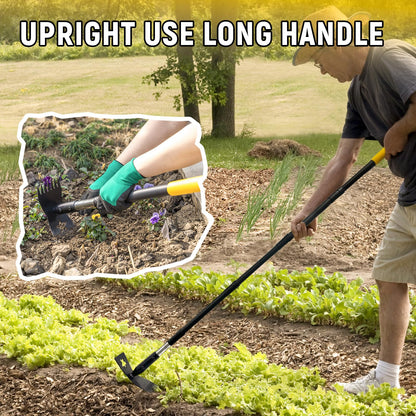 BlumeTrec Weed Puller Tool with Long Handle 68", 2-in-1 Manual Weeds Remover, Heavy Duty Weed Rake and Garden Hoe Combo, Stand Up Weeder Uprooting Weeding Pull Tool for Garden Yard Lawn Patio